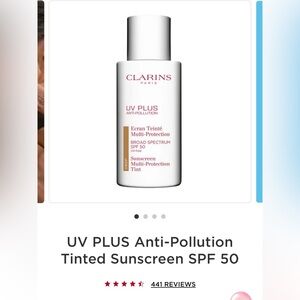 Clarins tinted sunscreen - light and dark available